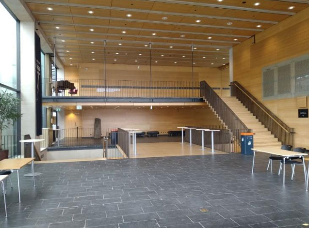 view of the Volvo & upper exhibition foyers