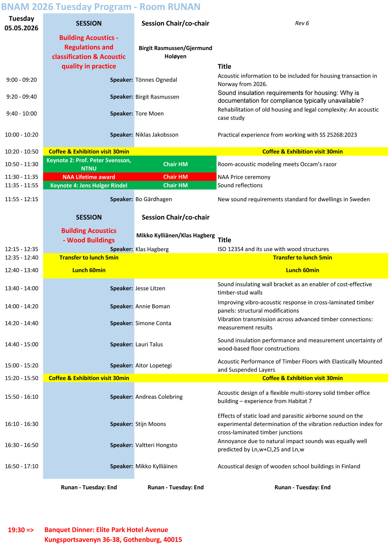 BNAM program overview Tuesday RUNAN
